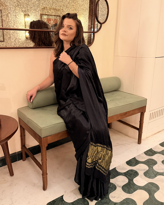Plain Pure Modal Silk Saree with Lagdi Patta