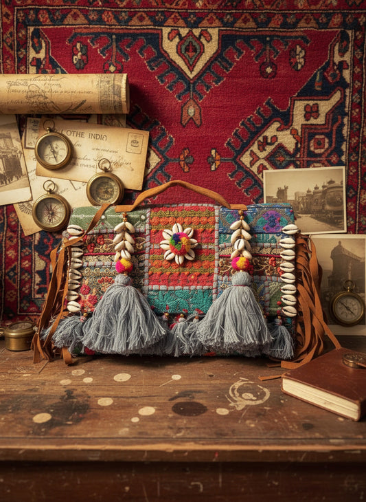 Blue Kutchi Handmade Crossbody Bag