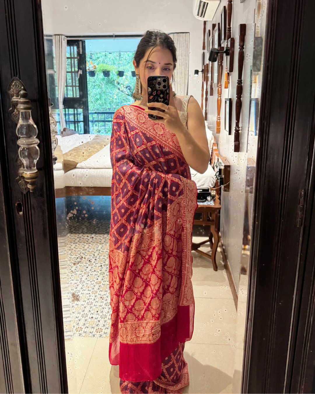 Pure Georgette Bandhani Saree