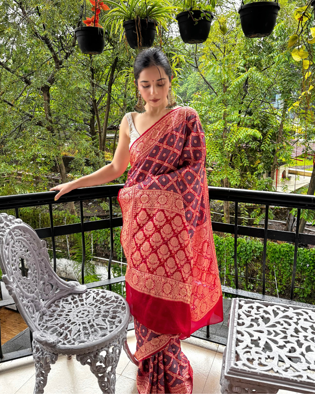 Pure Georgette Bandhani Saree