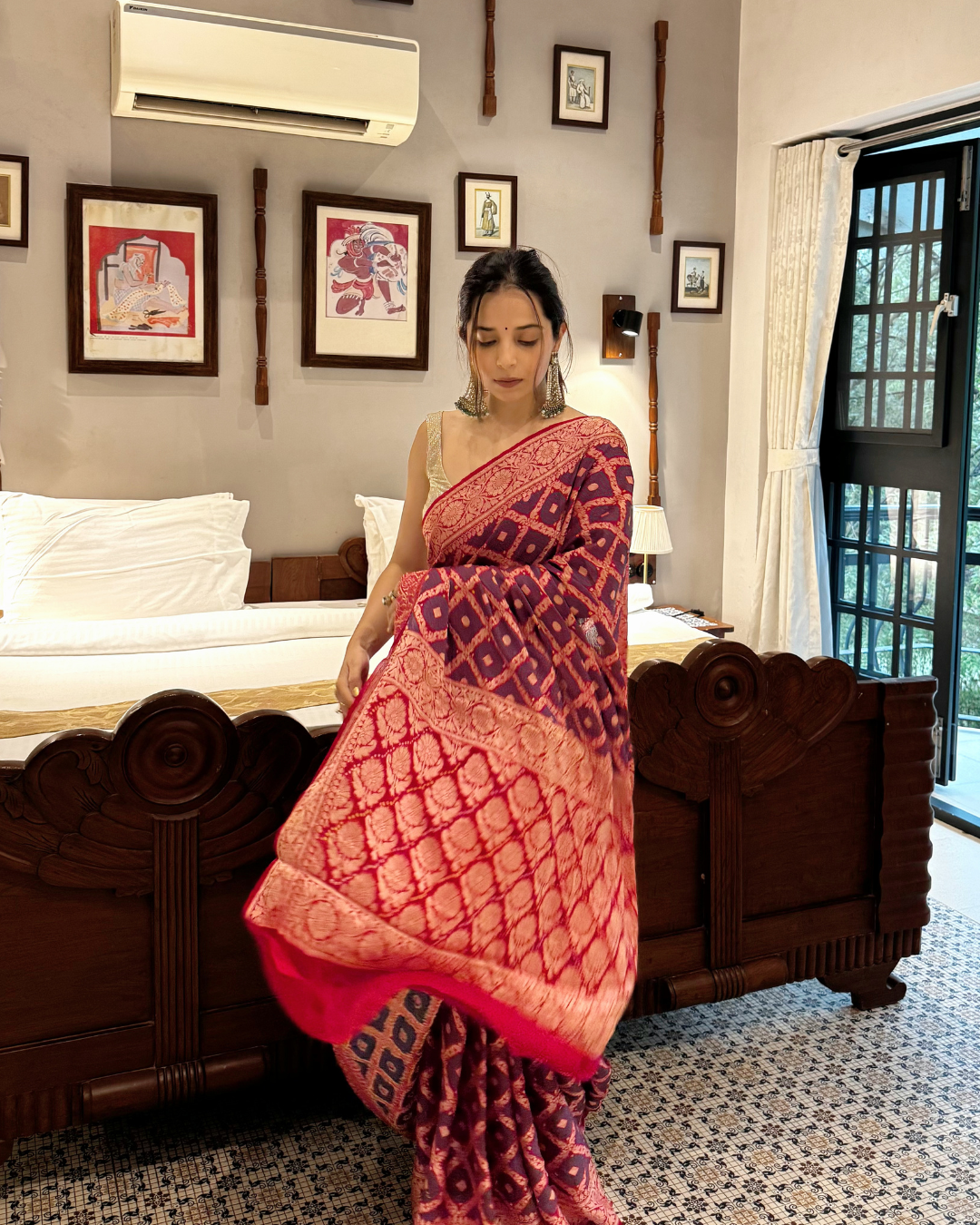 Pure Georgette Bandhani Saree