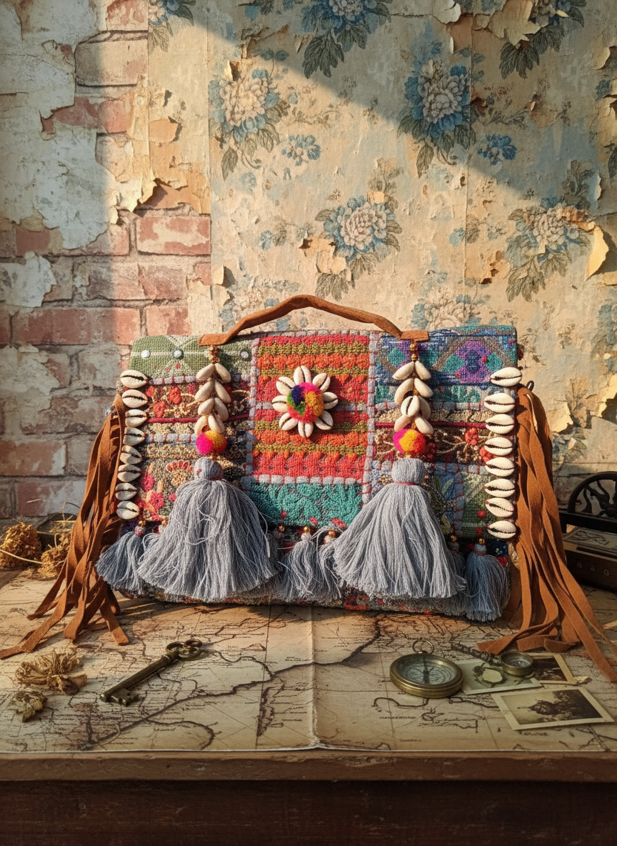 Blue Kutchi Handmade Crossbody Bag